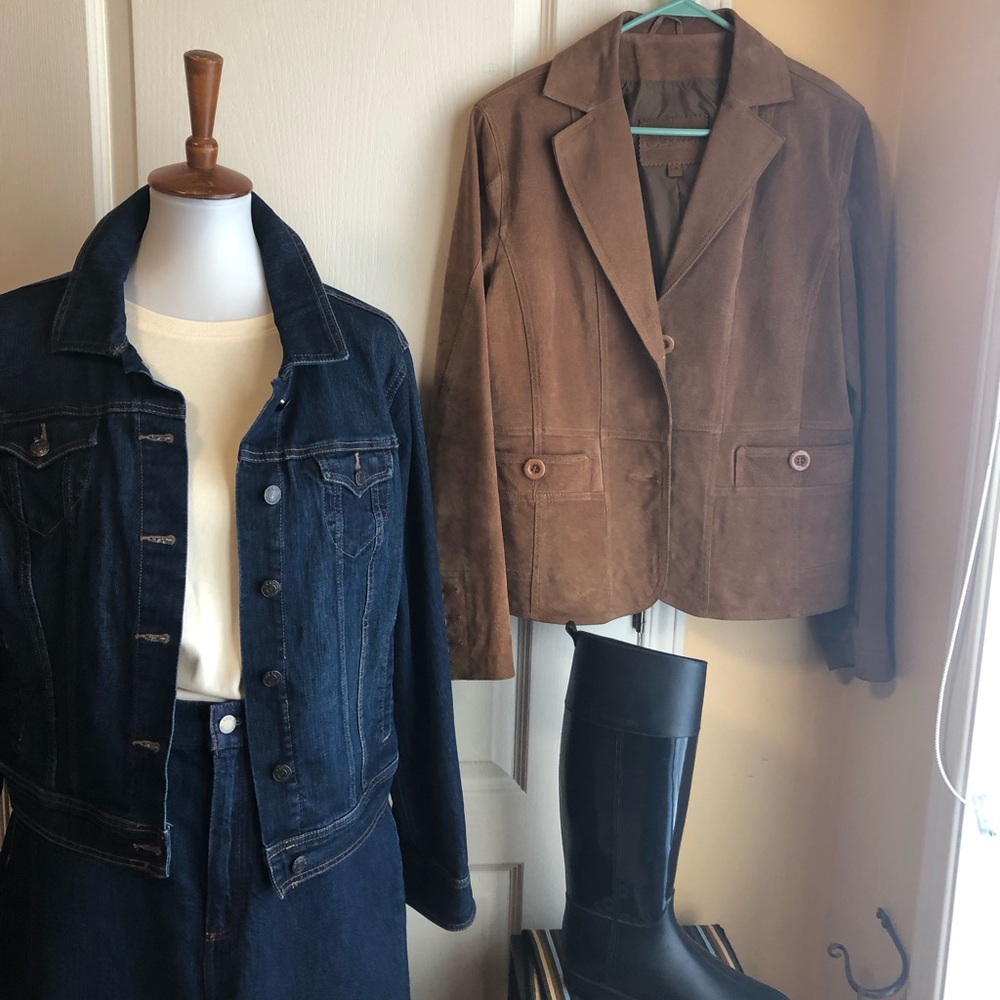Stylish Jessica vintage cappuccino Suede Blazer Jacket